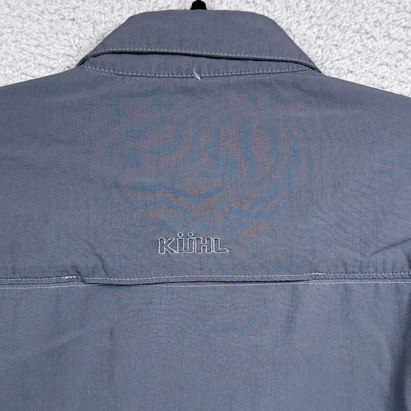 Kuhl Shirt Mens M Gray Invoke Performance Button Up Roll Tab Hike Camp Outdoor - Picture 7 of 15
